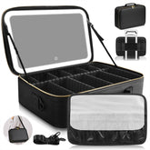 La bolsa JJhxr con espejo LED, ideal para viajar y mantener orden cosméticos.