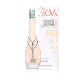 Jennifer Lopez Glow bottle closeup shows shimmering glass and subtle radiance.