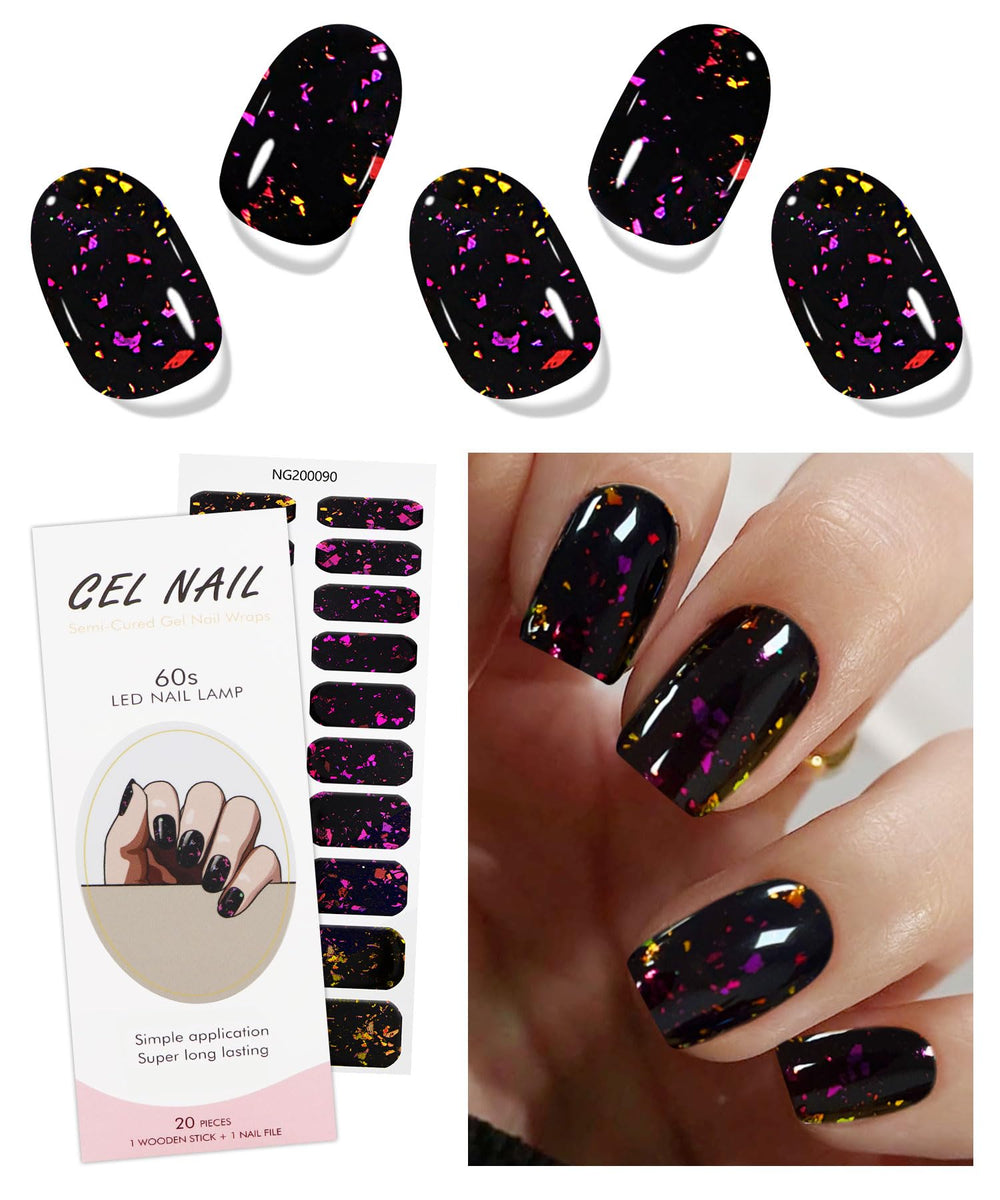 Uñas con pegatinas gel jmeowio en tono púrpura, look duradero