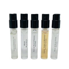 Jo Malone five-scent fragrance samples close-up for testing new signatures