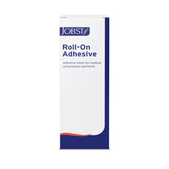 Jobst Adhesivo Roll-On en uso manual para fijar prendas de compresión de forma cómoda.
