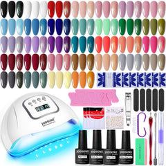 Kit JODSONE de gel para uñas con 32 colores y lámpara UV para manicura en casa