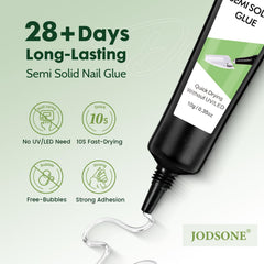 JODSONE: pegamento semisólido, secado rápido para uñas seguras y prácticas.