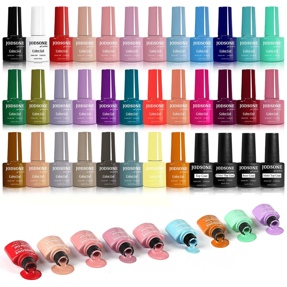 Set JODSONE de esmaltes gel 32 colores, presentación ideal para salón.