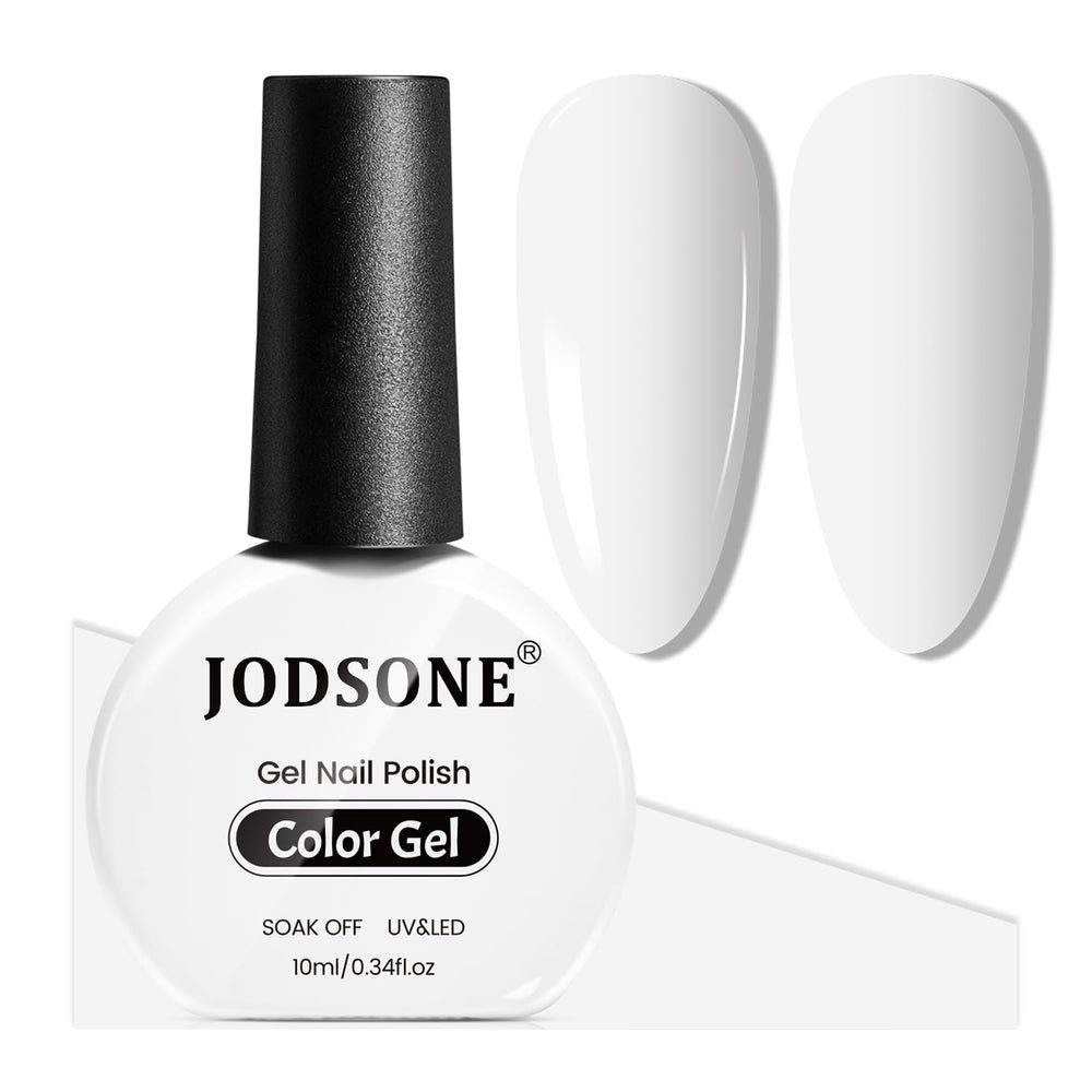 Esmalte gel blanco de JODSONE en botella de 10 ml con acabado elegante