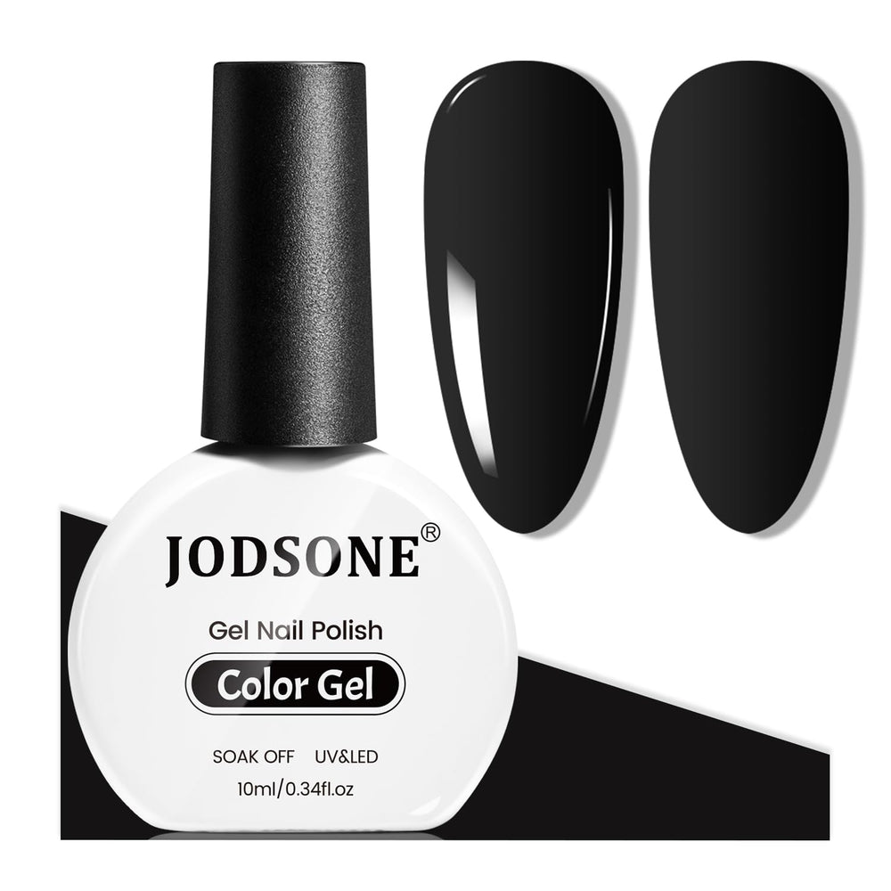 JODSONE esmalte gel negro 10ml en botella, acabado intenso y elegante