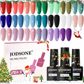 JODSONE Gel Nail Set con colores brillantes para manicura creativa.