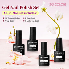Geles de colores JODSONE, 20 tonos para uñas.