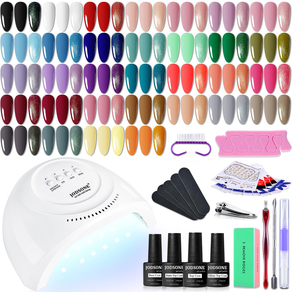 Jodstone kit-vernis gel et lampe UV, solution tout-en-un pour des ongles soignés.