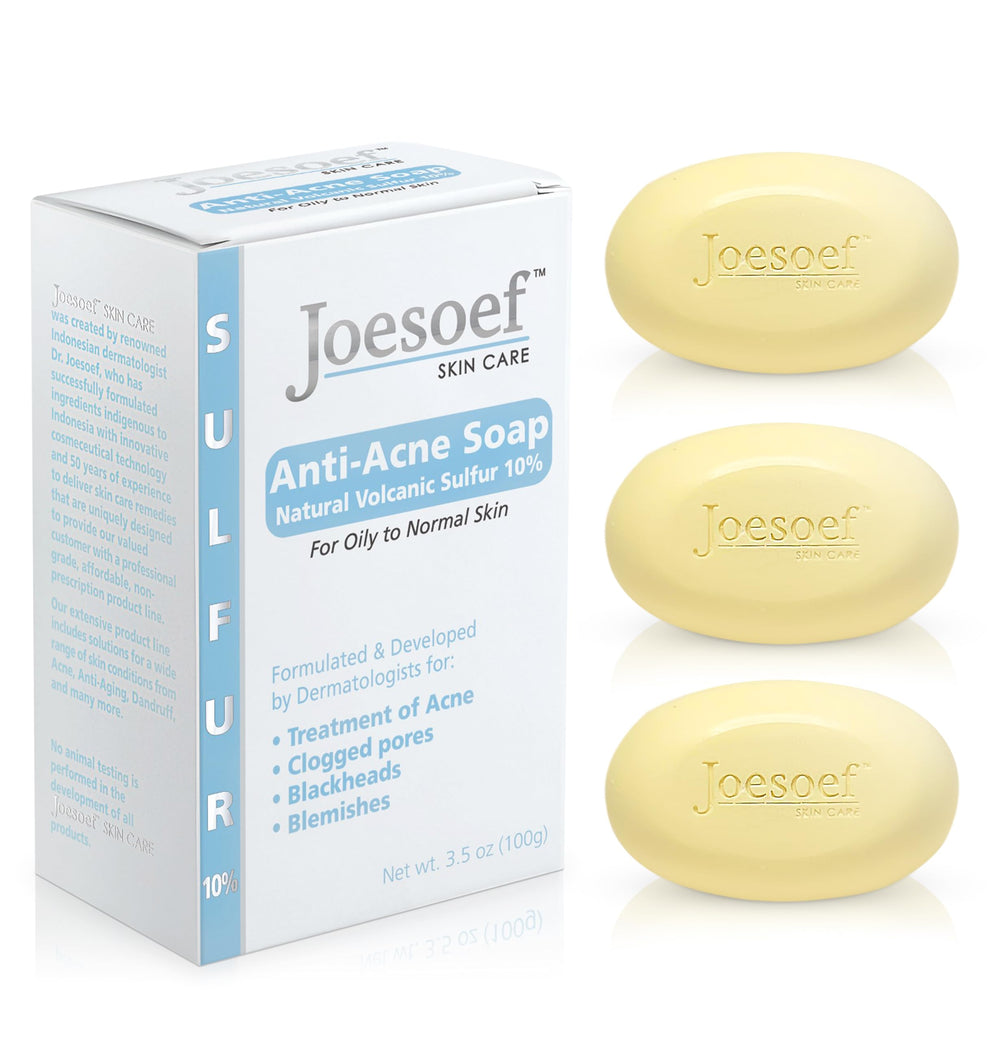 Joesoef Skin Care Jabón antiacné volcánico 10% para piel grasa, limpieza profunda.