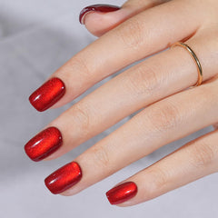 Uñas cortas rojas Jofay Fashion, aplicación fácil en casa