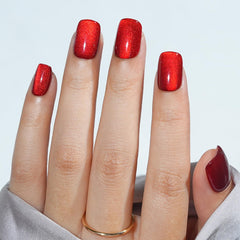 Uñas postizas Jofay Fashion rojas con pegamento incluido para aplicación rápida