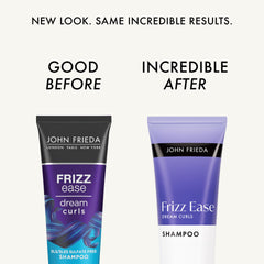 John Frieda Dream Curls Champú en manos, textura suave y control del encrespamiento
