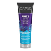 John Frieda Dream Curls Shampoo bottle shows sulfate-free formula for defined curls.