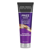 John Frieda Frizz Ease Replenish & Repair: botella frontal, reparación visible y nutrición para el cabello.