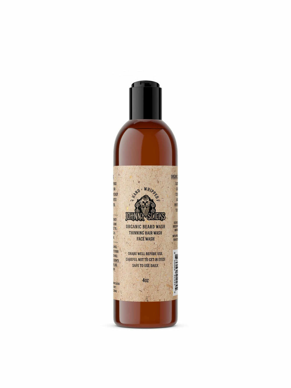 Johnny Slicks Jabon Barba Botella Vertido: limpieza suave para barba y piel