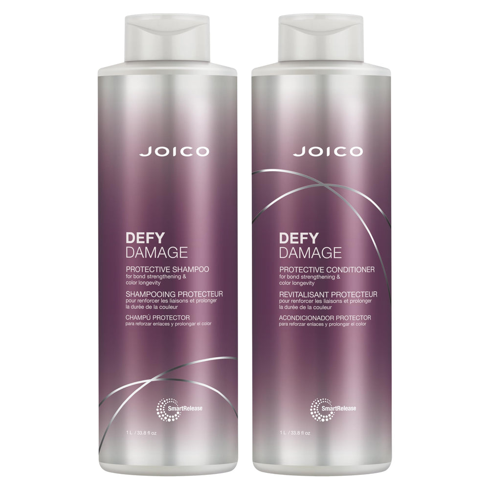 Joico Defy Damage champú, botella elegante que conserva el color.