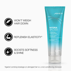 Detalle de la etiqueta HydraSplash mostrando ingredientes y beneficios.