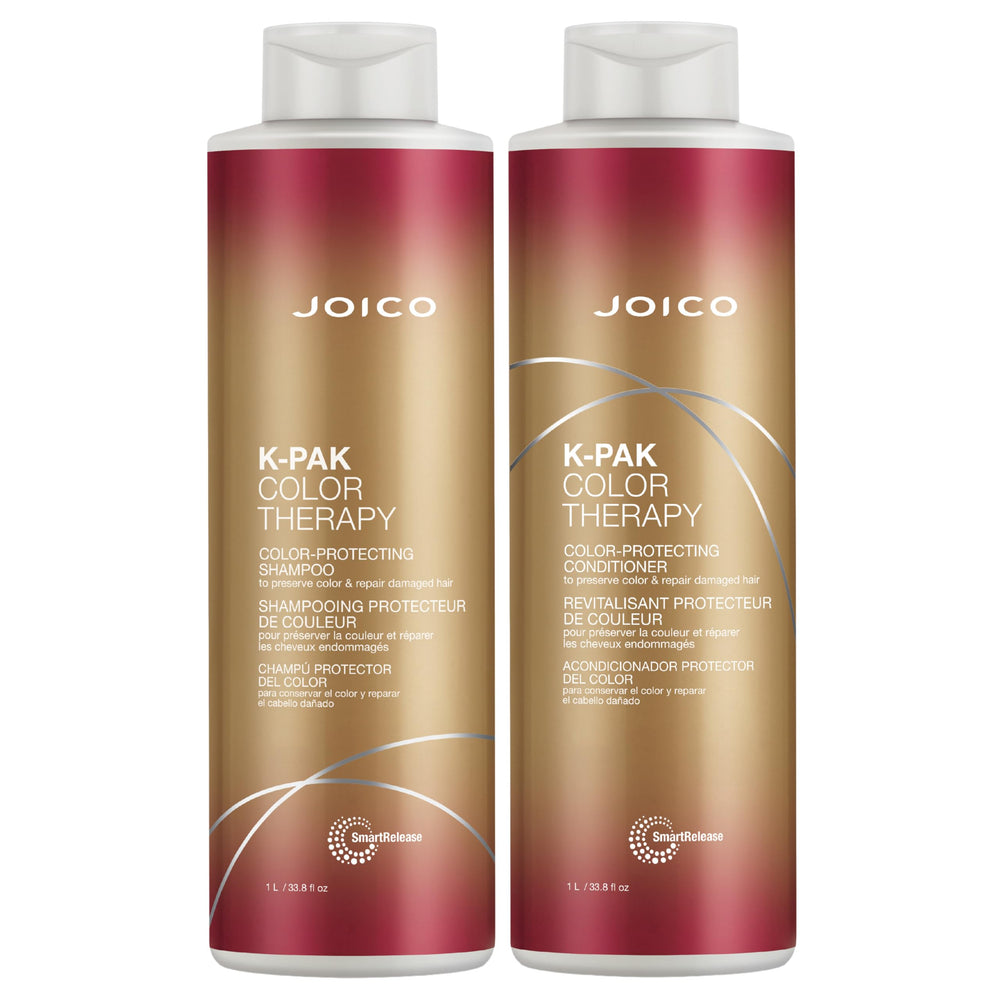 Joico K‑PAK Color Therapy champú, botella elegante para color seguro.