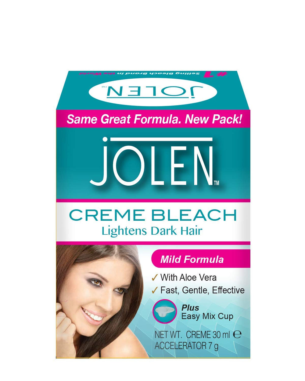 Crema blanqueadora Jolen 30 ml, botella para rostro, tono natural