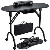 Table Joligrace, manucure pliable avec roulettes, mobilité facilitée.