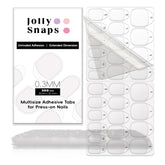 Jolly Snaps bandas adhesivas para uñas, 300 unidades, agarre seguro para uñas postizas.