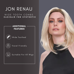 Jon Renau peine dientes anchos, seguro para todas las construcciones de peluca.