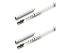 Cepillos JOSALINAS para cejas y pestañas, cepillo spoolie plateado para definir y desenredar.