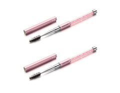 Josalinas cepillos mascara rosados con tapa, prácticos para retoques en cualquier lugar.