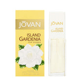Jovan Island Gardenia: botella frontal con aroma fresco para uso diario.