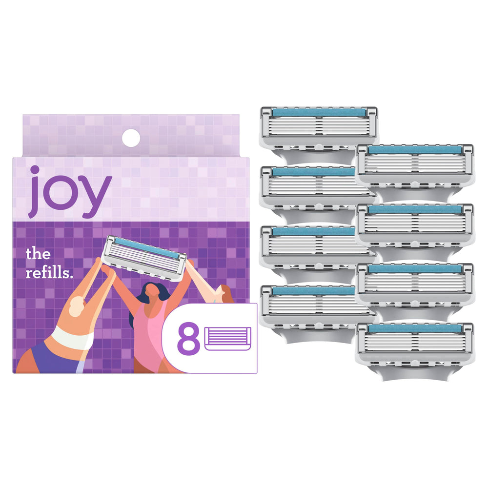 JOY refills 5 cuchillas para un afeitado cercano y suave.