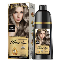 Joyful Young Tinte 3 en 1: cubre canas con tono cenizo-castano para un look natural.