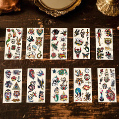 JoyfulGlam tatuaje retro águila: acabado impactante para looks nocturnos.