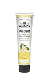 J.R. Watkins crema de manos limón, botella visible para hidratación diaria suave.