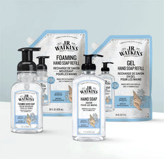 Ingredientes base vegetal de J.R. Watkins para limpieza higiénica suave.
