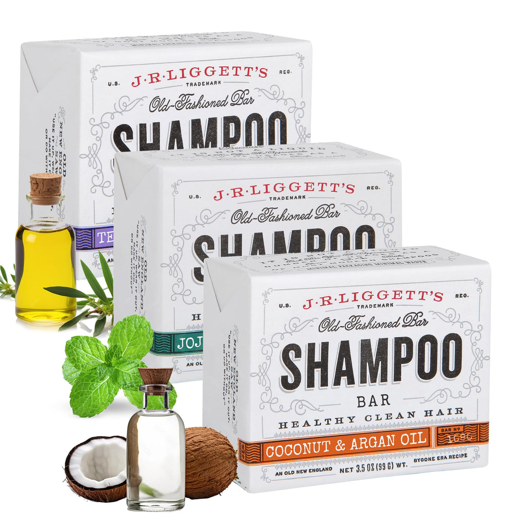 JRLIGGETT'S barra shampoo árbol de té jojoba menta para cabello limpio.