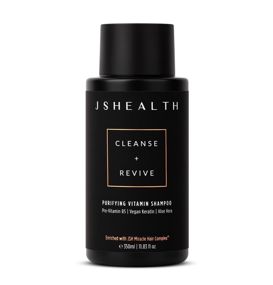 JSHealth Champú purificante con keratina, botella vertiendo, limpieza suave para el cabello