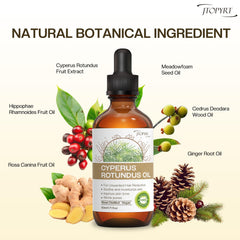 Jtopyrt Aceite Cyperus Rotundus, aplicación en axilas para piel suave tras depilación.
