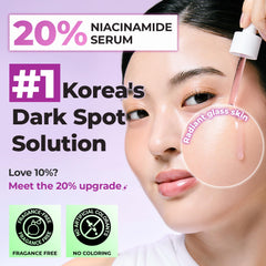 JUMISO Niacinamide 20% sérum apaise les taches et éclaircit les rougeurs.