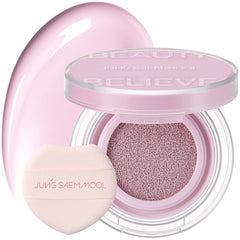 JUNGSAEMMOOL Rubor en cojín Lavanda Rosa, empaque compacto para retoques rápidos.