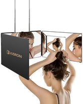 Espejo JUSRON, vista 360° para cortar el pelo con precisión en casa.