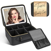 JUSRON estuche de maquillaje portátil con espejo LED para retoques rápidos