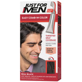 Just for Men Easy Comb-In Color con aplicador-peine para cobertura rápida de canas.