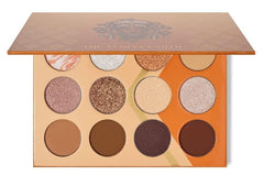 Swatches of Nubian Earth browns and tans showing matte and shimmer finishes