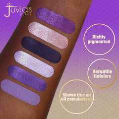 Pigmentos intensos de Juvia's Place visibles para looks vibrantes.