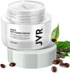 Crema facial JVR para hombres, hidratante y antiarrugas de uso diario.