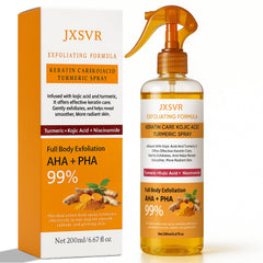 Soin JXSVR Body Keratin Curcuma — brume spray hydratante et rafraîchissante.
