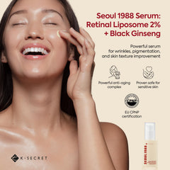 Texture fluide du Sérum Rétinal K-SECRET SEOUL 1988, pénètre rapidement.