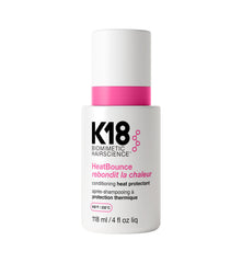 K18 HeatBounce botella: protección térmica y acabado suave para todo tipo de cabello.
