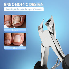 Kaasage cortaúñas agarre ergonómico para uso cómodo con una mano.